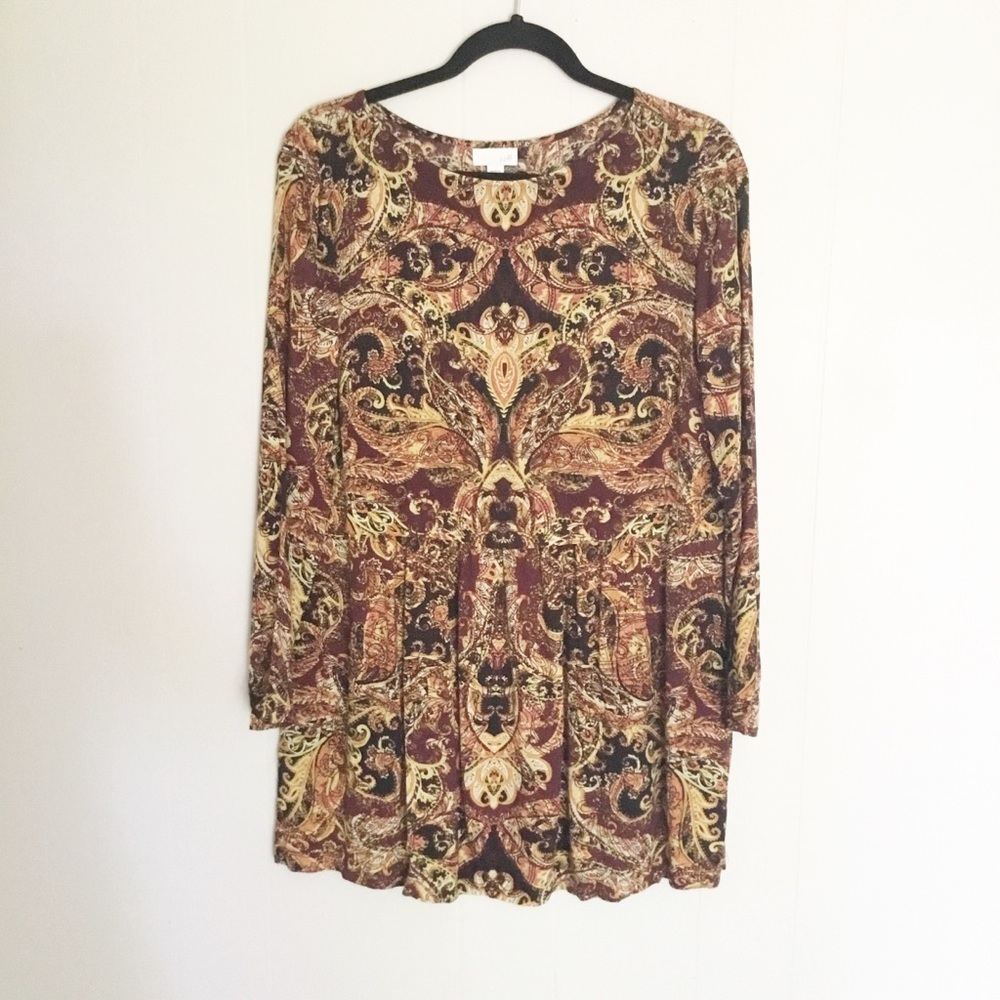 J Jill Hobo Dress Long Sleeve Size Small Boho